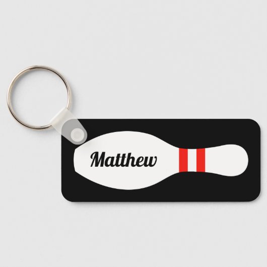 Gepersonaliseerde bowling pin sleutelhanger voor b (Achterkant)