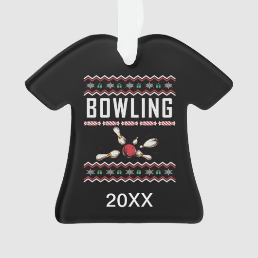 Gepersonaliseerde bowling pinnen lelijke kerst tru ornament (voorkant)