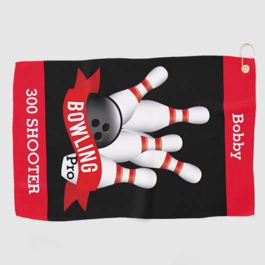 Gepersonaliseerde Bowling Pro Bowling-handdoeken Golfhanddoek (Horizontaal)