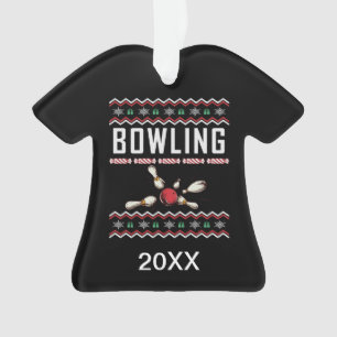 Gepersonaliseerde Bowling speelt een lelijke kerst Ornament