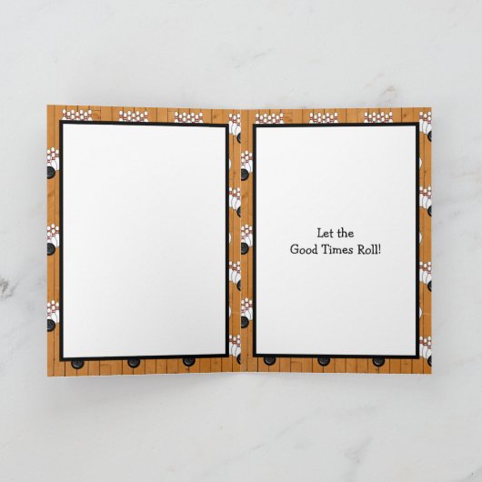 Gepersonaliseerde Bowling Thmed Birthday Kaart (Binnen)