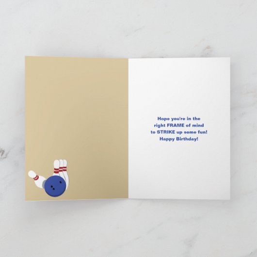 Gepersonaliseerde Bowling Thmed Birthday Kaart (Binnen)