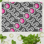 Gepersonaliseerde bowlinghanddoek voor vrouwen bow theedoek<br><div class="desc">Gepersonaliseerde bowlinghanddoek voor vrouwen bowlers. Roze bowlingbalpatroon. Sportcadeauidee voor professionals en liefhebbers Aangepaste achtergrondkleur.</div>