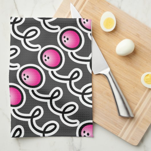 Gepersonaliseerde bowlinghanddoek voor vrouwen bow theedoek (Quarter Fold)