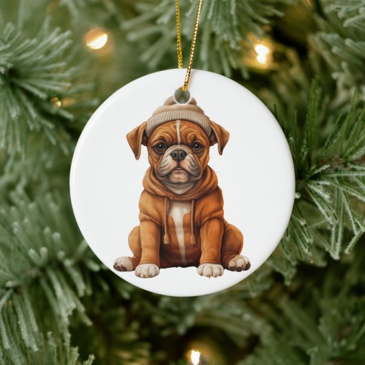 Gepersonaliseerde Boxer Dog Art Keramisch Ornament (Boom)