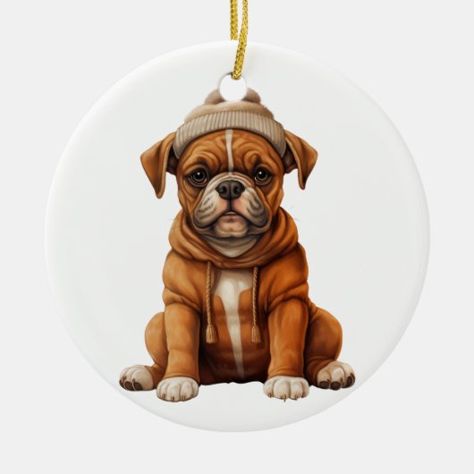 Gepersonaliseerde Boxer Dog Art Keramisch Ornament (Voorkant)