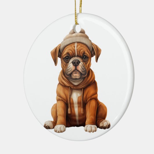 Gepersonaliseerde Boxer Dog Art Keramisch Ornament (Links)