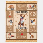 Gepersonaliseerde Boxer Dog Deken, Fleece Deken (Voorkant)