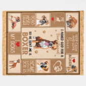 Gepersonaliseerde Boxer Dog Deken, Fleece Deken (Voorkant (Horizontaal))