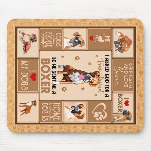 Gepersonaliseerde Boxer Dog Deken, Muismat (Voorkant)