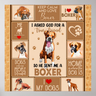 Gepersonaliseerde Boxer Dog Deken, Poster
