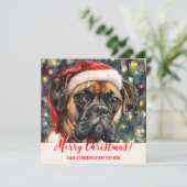 Gepersonaliseerde Boxer Dogs Vakantie Feestdagenkaart (Staand voorkant)
