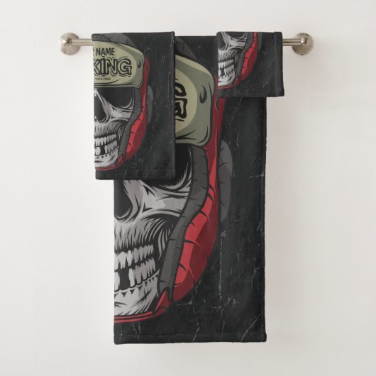 Gepersonaliseerde Boxer Fight Club Skeleton Boxing Bad Handdoek (Insitu)