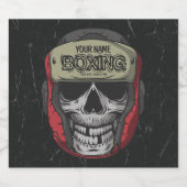 Gepersonaliseerde Boxer Fight Club Skeleton Boxing Bier Etiket (Enkel label)