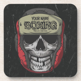 Gepersonaliseerde Boxer Fight Club Skeleton Boxing Bier Onderzetter