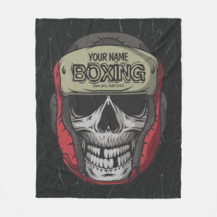 Gepersonaliseerde Boxer Fight Club Skeleton Boxing Fleece Deken