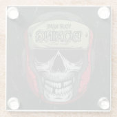 Gepersonaliseerde Boxer Fight Club Skeleton Boxing Glazen Onderzetter (Achterkant)