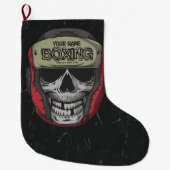 Gepersonaliseerde Boxer Fight Club Skeleton Boxing Grote Kerstsok (Voorkant)