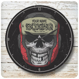 Gepersonaliseerde Boxer Fight Club Skeleton Boxing Grote Klok