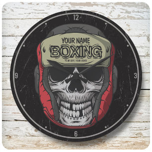 Gepersonaliseerde Boxer Fight Club Skeleton Boxing Grote Klok