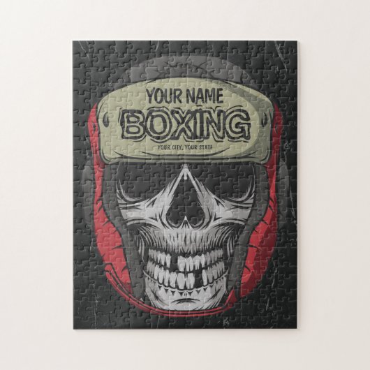 Gepersonaliseerde Boxer Fight Club Skeleton Boxing Legpuzzel (Verticaal)