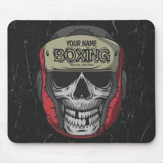 Gepersonaliseerde Boxer Fight Club Skeleton Boxing Muismat (Voorkant)