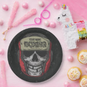 Gepersonaliseerde Boxer Fight Club Skeleton Boxing Papieren Bordje (Feest)