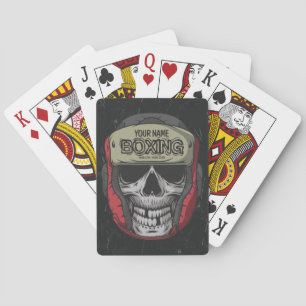 Gepersonaliseerde Boxer Fight Club Skeleton Boxing Pokerkaarten