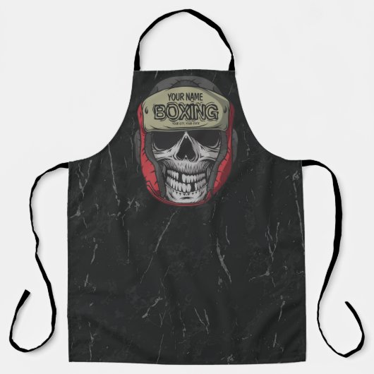 Gepersonaliseerde Boxer Fight Club Skeleton Boxing Schort (Voorkant)