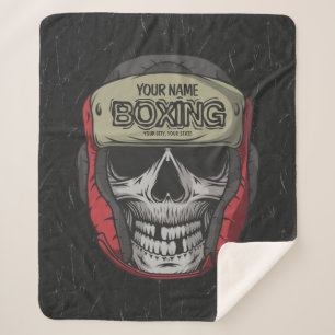 Gepersonaliseerde Boxer Fight Club Skeleton Boxing Sherpa Deken