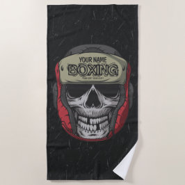Gepersonaliseerde Boxer Fight Club Skeleton Boxing Strandlaken