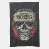 Gepersonaliseerde Boxer Fight Club Skeleton Boxing Theedoek (Verticaal)
