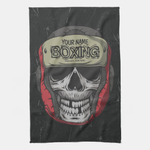 Gepersonaliseerde Boxer Fight Club Skeleton Boxing Theedoek