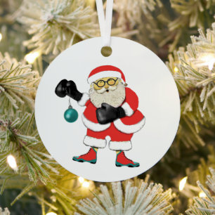 Gepersonaliseerde Boxing Christmas Collectible Metalen Ornament