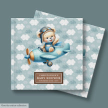 Gepersonaliseerde Boy Baby shower Gastboek Teddy B