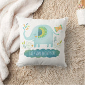Gepersonaliseerde Boy Elephant Nursery Kussen (Deken)