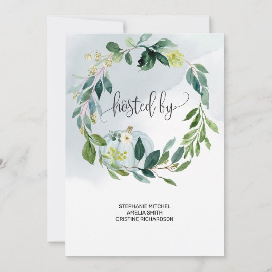 Gepersonaliseerde boy kleine pompoen baby shower kaart (Achterkant)