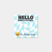 Gepersonaliseerde Boy Lunch Box Note Retro Checker (Voorkant)