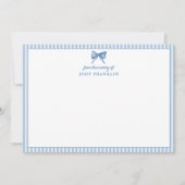 Gepersonaliseerde Boy Stationery Blue Bow Baby sho Bedankkaart (Voorkant)