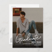 Gepersonaliseerde Boy University Foto Afstuderen S Aankondigingskaart (Voorkant / Achterkant)
