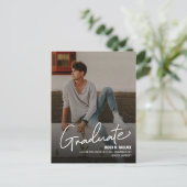 Gepersonaliseerde Boy University Foto Afstuderen S Aankondigingskaart (Staand voorkant)