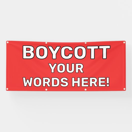 Gepersonaliseerde boycotbanner spandoek (Horizontaal)