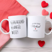 Gepersonaliseerde Boyfriend Fiancé Hubby Grappig G Tweekleurige Koffiemok