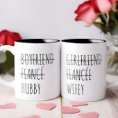 Gepersonaliseerde Boyfriend Fiancé Hubby Grappig G Tweekleurige Koffiemok
