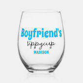 Gepersonaliseerde Boyfriend's Sippy Cup Wijnglas Zonder Voet (Voorkant)