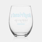 Gepersonaliseerde Boyfriend's Sippy Cup Wijnglas Zonder Voet (Achterkant)