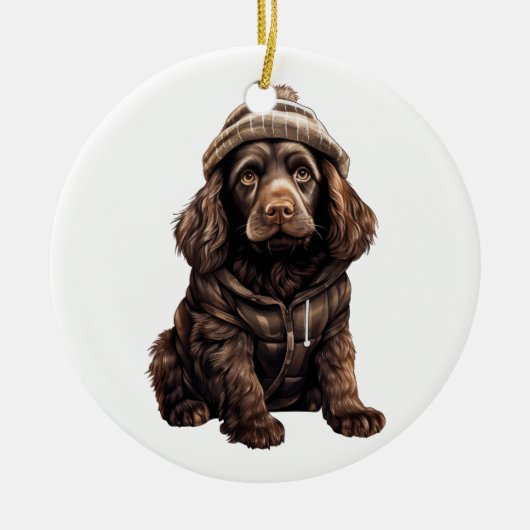 Gepersonaliseerde Boykin Spaniel Hond Keramisch Ornament (Voorkant)