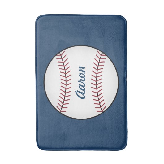 Gepersonaliseerde Boy's Kind Honkbal Badmat Rug (Voorkant Verticaal)