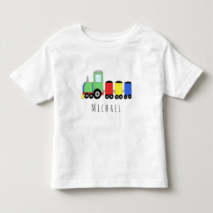Gepersonaliseerde Boy's Kleurrijke Locomotief Trei Kinder Shirts