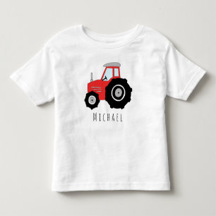 Gepersonaliseerde Boy's Red Farmer's Tractor met n Kinder Shirts
